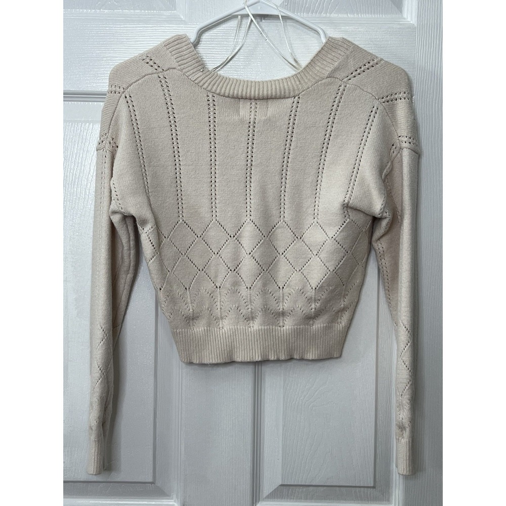 Willow & Wind XS Embroidered Cardigan Cottagecore Coquette Floral Crop Sweater‎ - Picture 3 of 7